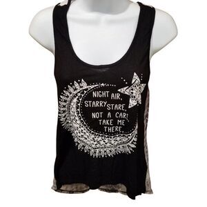 Sugar High Womens M Tank Top Shirt Black Night Air Starry